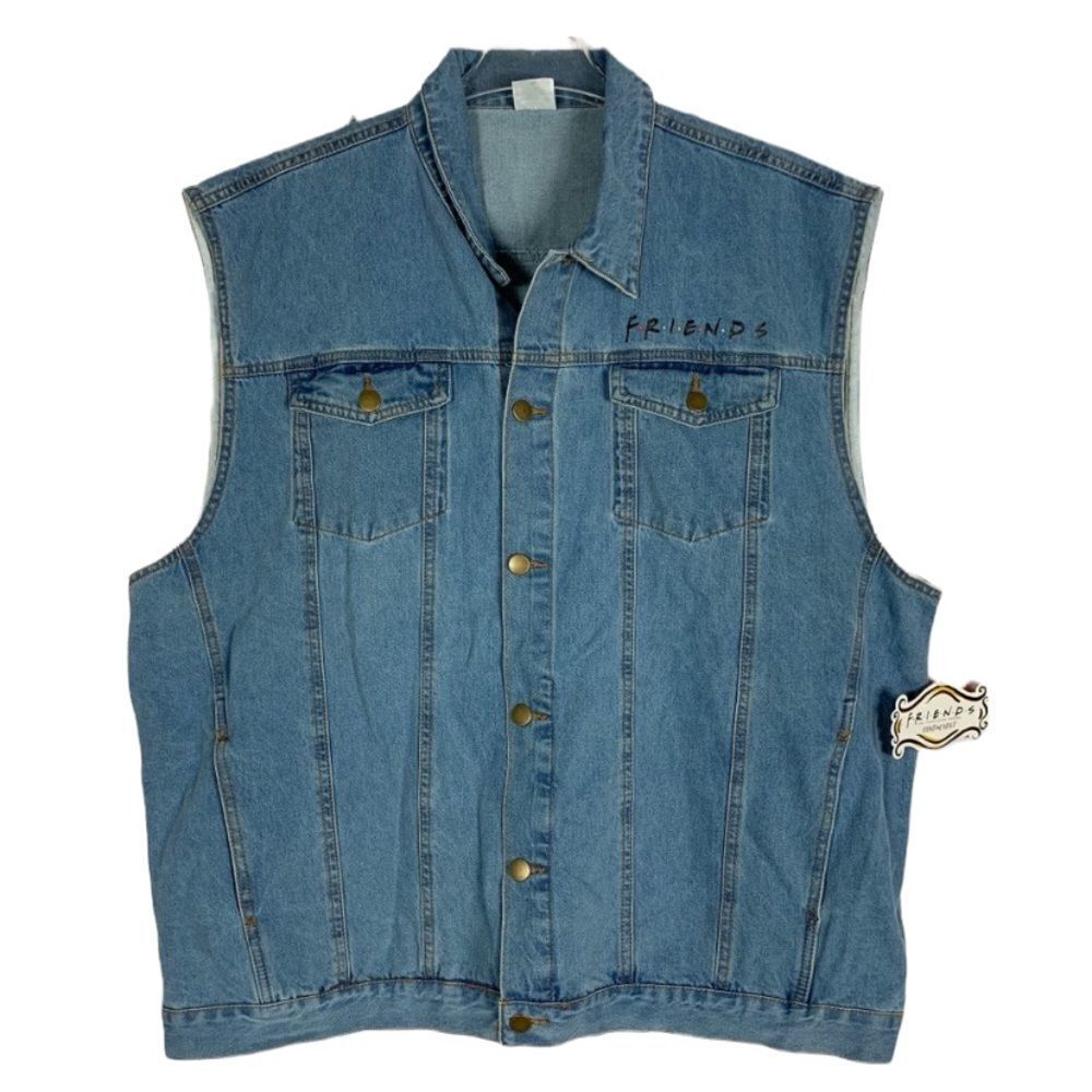 Friends Denim Blue Jean Vest “You’re My Lobster!” Graphic Back Women’s Large